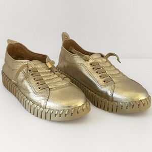 Bottero Twister 304 Gold Sneaker Comfort Slip on Shoe Leather EU37 Size US 6